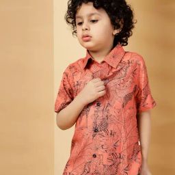 Budding Bees Girls Peach Regular Fit Shirt-picture-38
