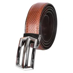 SASSORA LARA Tan Checks Leather Casual Belt image 4