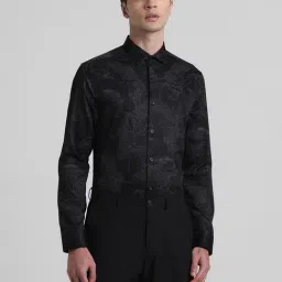 Jack & Jones Black Cotton Slim Fit Printed Shirts-picture-41