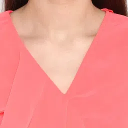 StyleStone Coral Regular Fit High Low Dress image 5