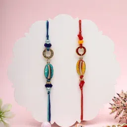 Aapno Rajasthan Blue Handcrafted Casual Rakhi with Roli Chawal & Greetings Card-picture-36