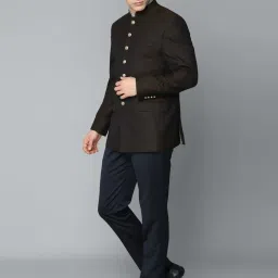 Louis Philippe Gods & Kings Brown Regular Fit Printed Two Piece Suits image 5