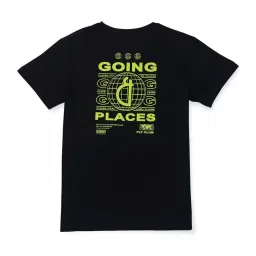 Gini & Jony Kids Black & Green Cotton Printed T-Shirt image 2