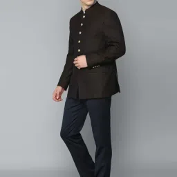 Louis Philippe Gods & Kings Brown Regular Fit Printed Two Piece Suits image 3