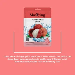 MasKing Set Of 5 Litchi Beauty Facial Sheet Mask image 4