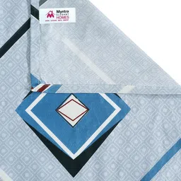 Myntra Elegant Homes Blue & White Geometric 300 TC Single Bedsheet with 1 Pillow Covers image 5