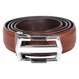 SASSORA LARA Tan Checks Leather Casual Belt image 2