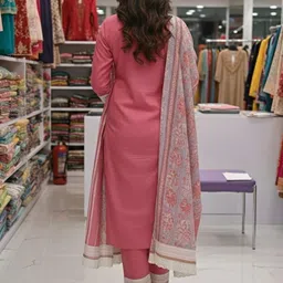 Silakaari Embroidered Pure Cotton Unstitched Dress Material image 4