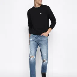 American Eagle Blue Regular Fit Distressed Jeans image 5