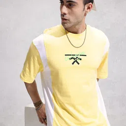 WROGN Brand Logo Printed Drop-Shoulder Sleeves Pure Cotton Oversized Fit T-shirt-picture-33