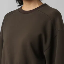Only Brown Regular Fit Cropped Sweatshirt image 5
