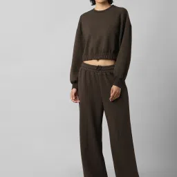 Only Brown Regular Fit Cropped Sweatshirt image 4