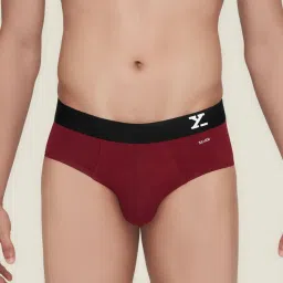 XYXX Dark Maroon & Teal Regular Fit Briefs - Pack of 2 image 1
