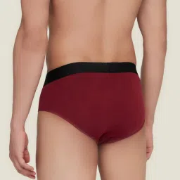 XYXX Dark Maroon & Teal Regular Fit Briefs - Pack of 2 image 2
