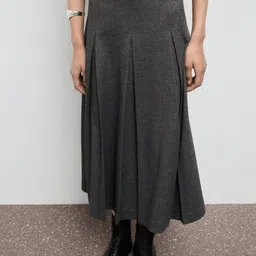 MANGO High Waist Pleated Flared Skirt-picture-45