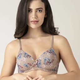 Amante Beige Floral Print Bra-picture-17