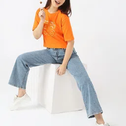 Kraus Jeans Women Printed Slim Fit T-shirt image 2