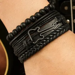 kazare Men Leather Multistrand Bracelet image 2
