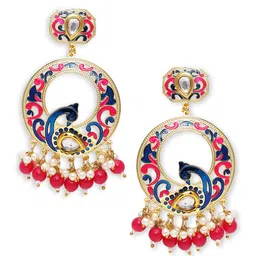OOMPH Peacock Shaped Chandbalis Earrings image 3
