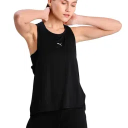 Puma Black Logo Print Performance Running Tank Top-image-48