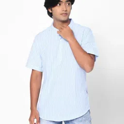 TeenTrums Boys Blue Striped Shirt-image-12