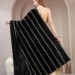 Moda Rapido Ethnic Motifs Embroidered Velvet Dupatta with Gotta Patti image 2