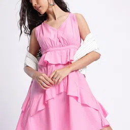 DressBerry Pastel Charm Ruffled A-line Dress-picture-33