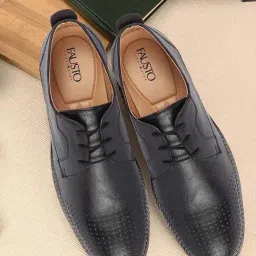 Fausto Men's Black Derby Shoes-picture-10