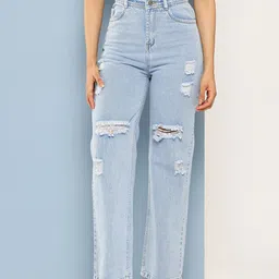 Aarika Women London Mildly Distressed Light Fade Stretchable Jeans-image-13