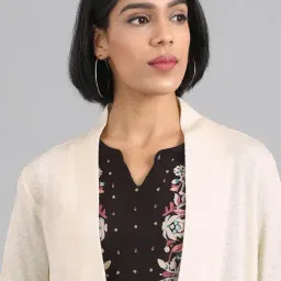 W Off-White Full Sleeves Shrug image 5