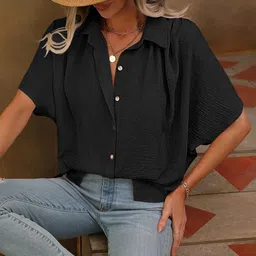 SZN Women Black Solid Tops image 2