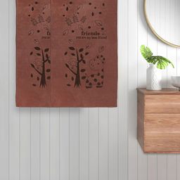FABINALIV Unisex Kids Brown 2 Pieces Printed Cotton Bath Towels-picture-48
