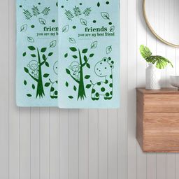 FABINALIV  Kids Green 2 Pieces Printed Cotton Bath Towels-picture-30
