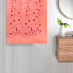 FABINALIV Kids Peach 2 Pieces Printed Cotton 300 GSM Bath Towel-picture-36