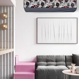 The Furnishing Tree Grey Printed Air Conditioner Cover image 3