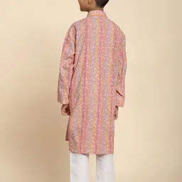 Pro-Ethic STYLE DEVELOPER Boys Floral Printed Pure Cotton Kurta with Pyjama image 5