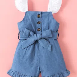 Kookie Kids Sleeveless Washed Jumpsuit - Blue-image-80