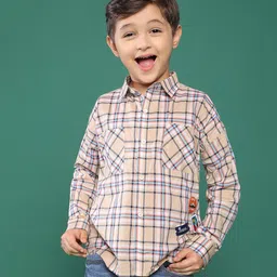 Tales & Stories Full Sleeves Checked Shirt - Beige-picture-21