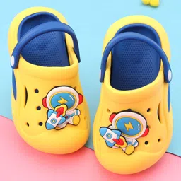 Oh! Pair  Clogs with Back Strap Closure  Rocket Applique - Yellow-picture-17