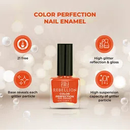 Rebellion Cosmetics Color Perfection Nail Enamel-12ml-Dawn Orange RC 27 image 5