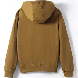 Taeko Fleece Knit Full Sleeves Hooded Sweatshirt with Skate More Print - Brown image 2