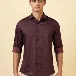 Allen Solly Ethnic Motifs Printed Spread Collar Slim Fit Casual Pure Cotton Shirt-picture-49