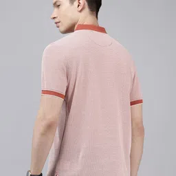 Van Heusen Self Design Textured Slim Fit Polo Collar T-shirt image 2