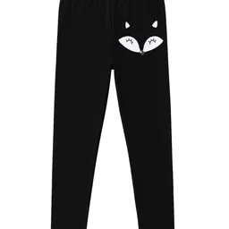 Charm n Cherish Cotton Blend Knit Pack Of 2 Animals Printed Leggings - Black & White image 4