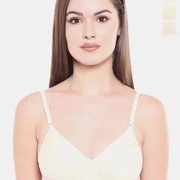 Bodycare Pack of 3 Cotton Spandex Lightly Padded Non wired Seamless cup bra image 1