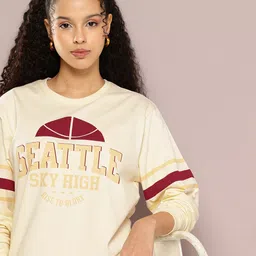 DILLINGER Typography Printed Drop-Shoulder Sleeves Pure Cotton Relaxed Fit T-shirt-image-66