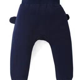 Mark & Mia Terry Knit Full Sleeves Winter Wear Suit Set with Animal Print Detailing - Yellow & Navy Blue image 5