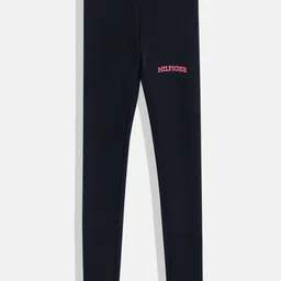 Tommy Hilfiger Girls Solid Skinny Fit Mid-Rise Knitted Ankle Length Leggings-picture-44