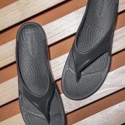 Red Tape Men's Dark Grey Flip Flops image 1