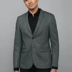 Allen Solly Grey Slim Fit Texture Blazer image 1